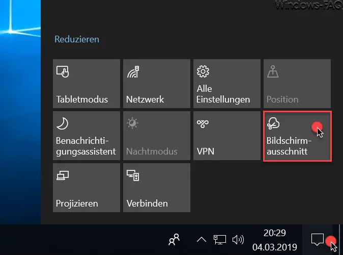 Windows 10 notification center