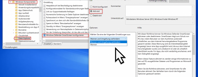 Configure GPO Windows Defender SmartScreen