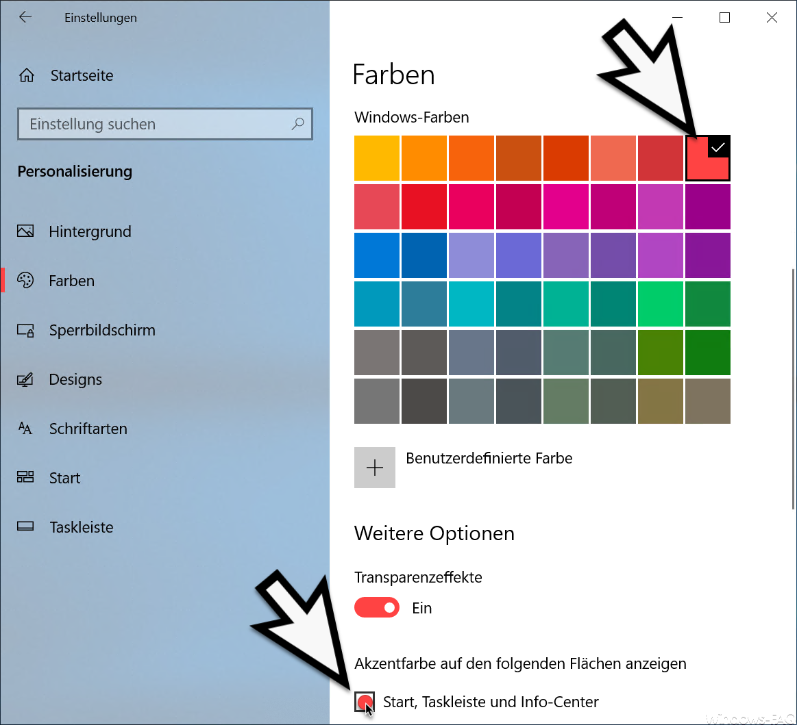 office how to change color of task bars