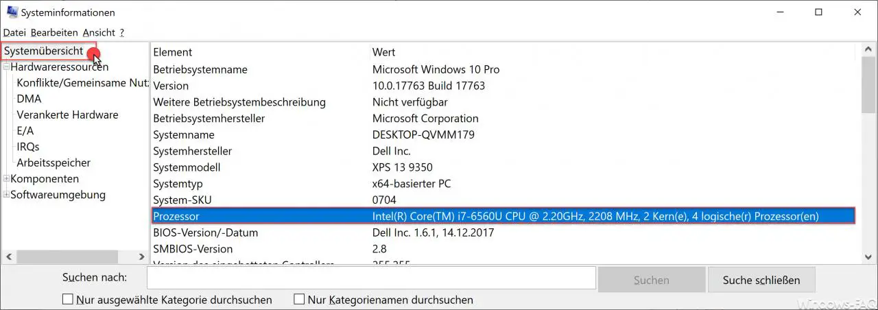 Processor cores in the MSINFO32 tool