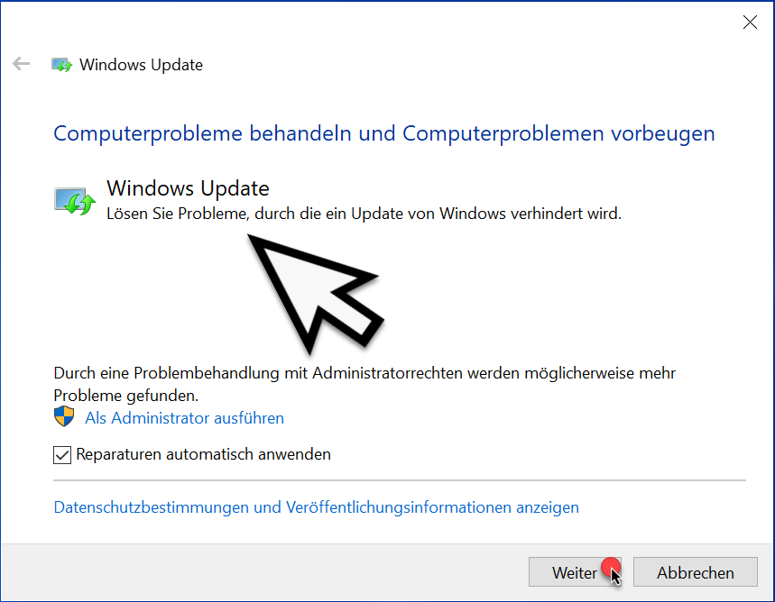 Troubleshoot Windows Update computer problems