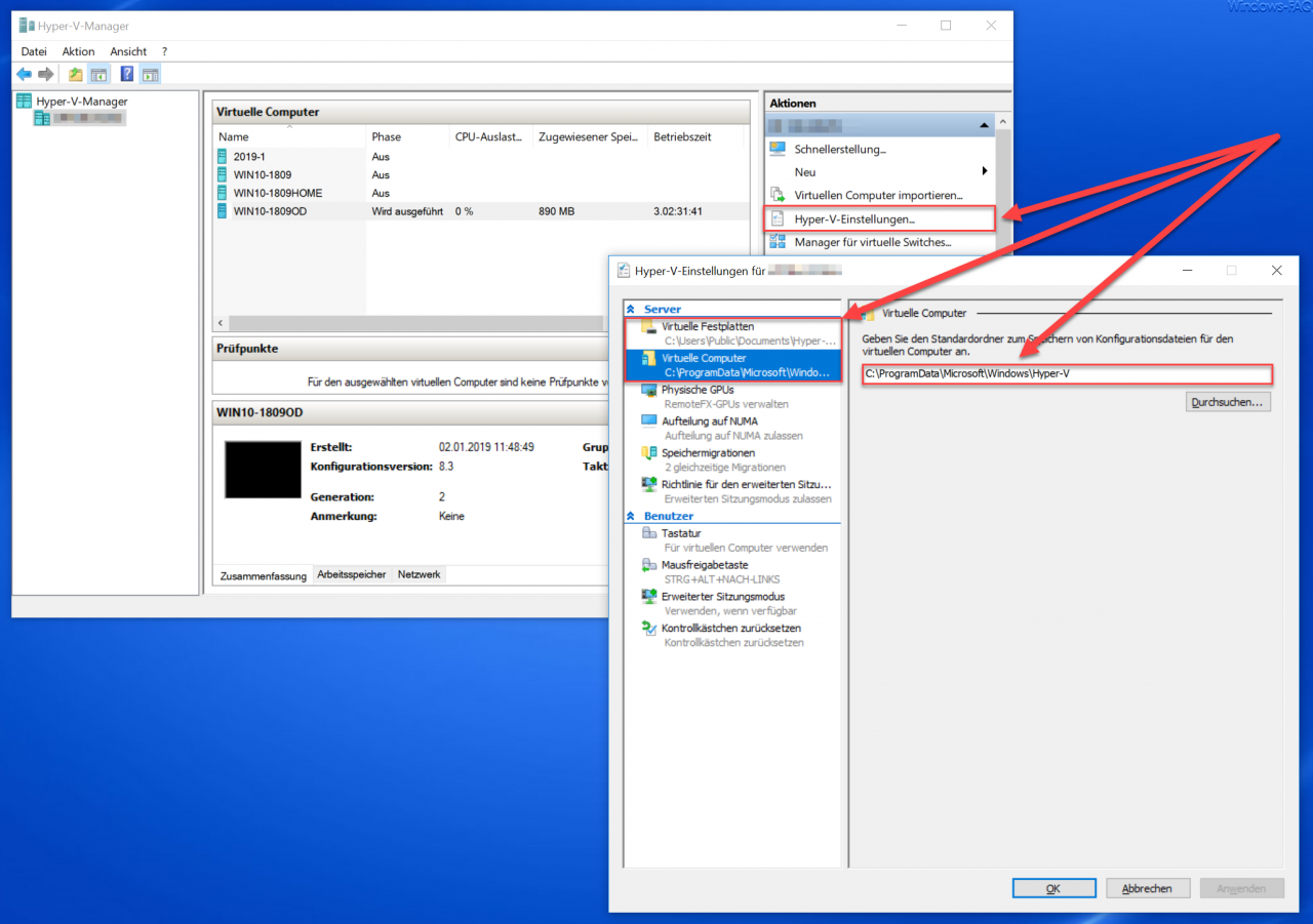 Hyper-V default folder