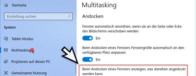 When docking a window, show what can be docked next to it