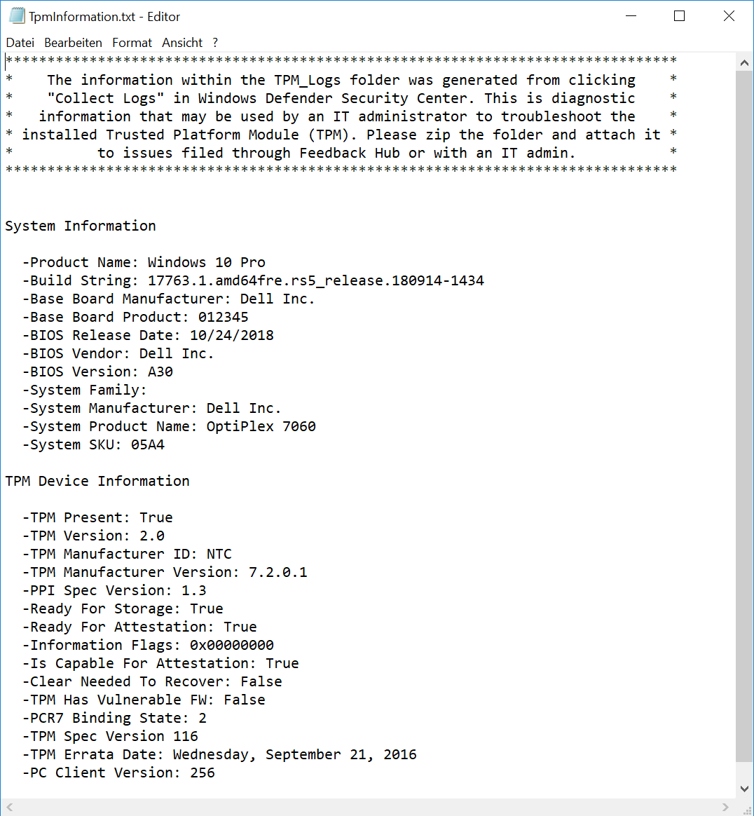 TPM information file