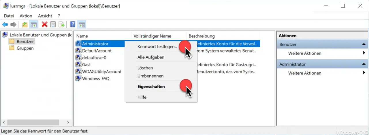 Set password and properties