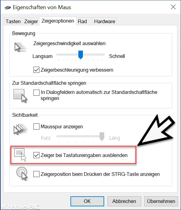 Hide pointer on keyboard input