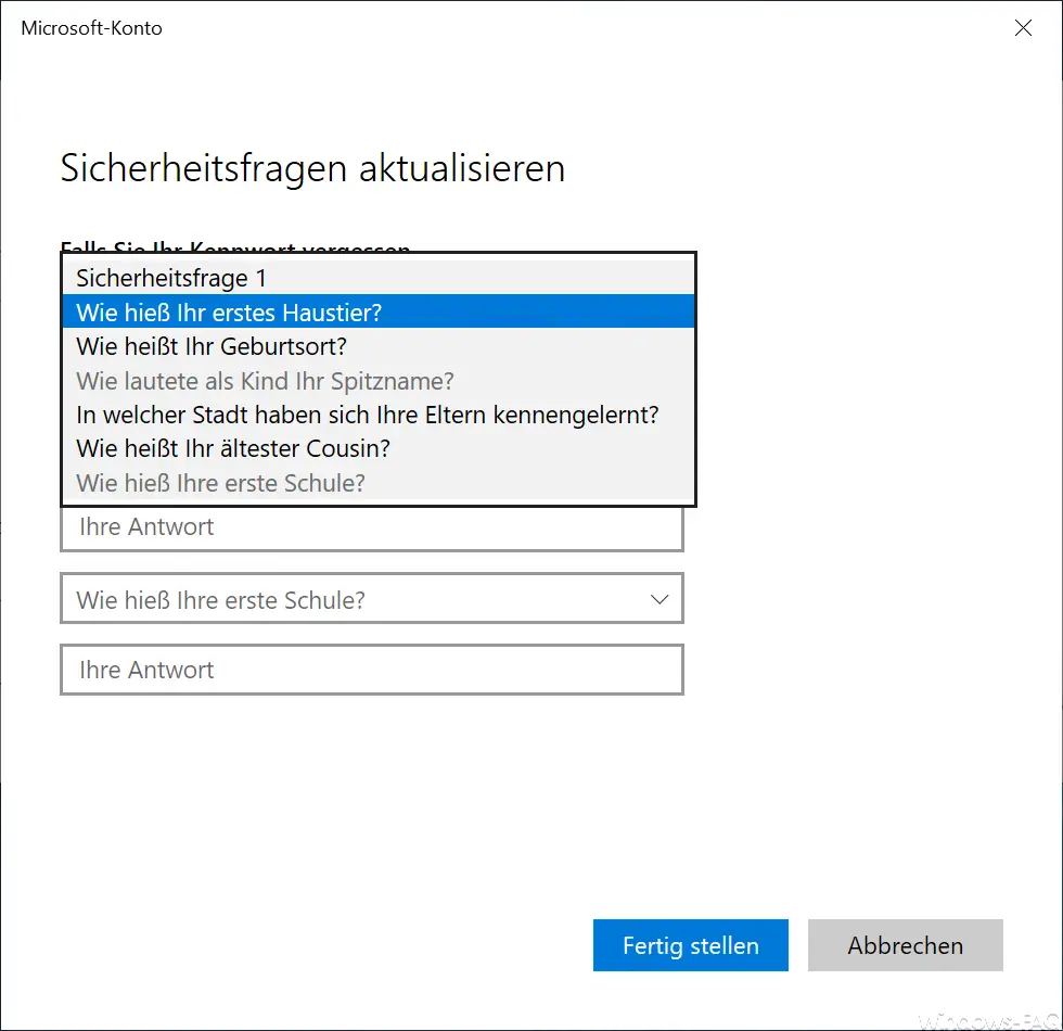 Create or change password security questions on Windows 10 - HowPChub