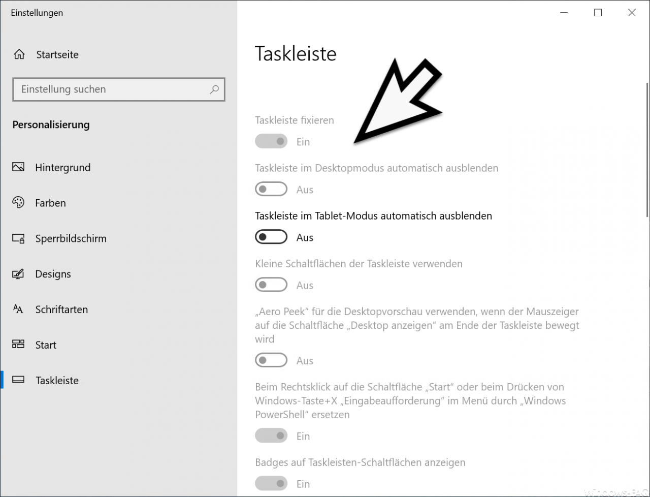 taskbarx settings