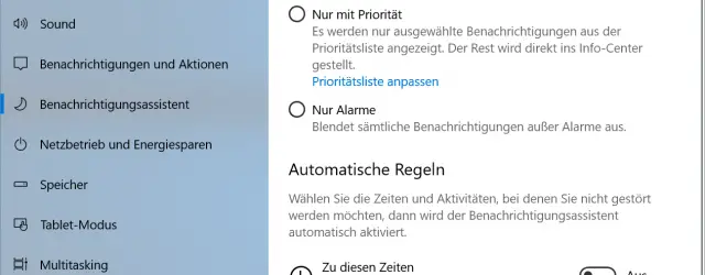 Windows 10 notification assistant