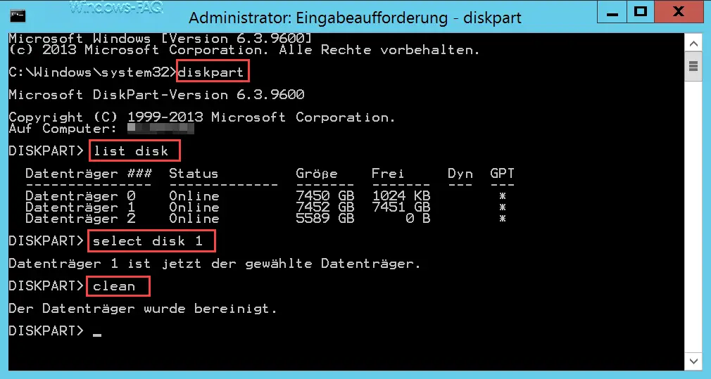 Delete Diskpart EFI partition