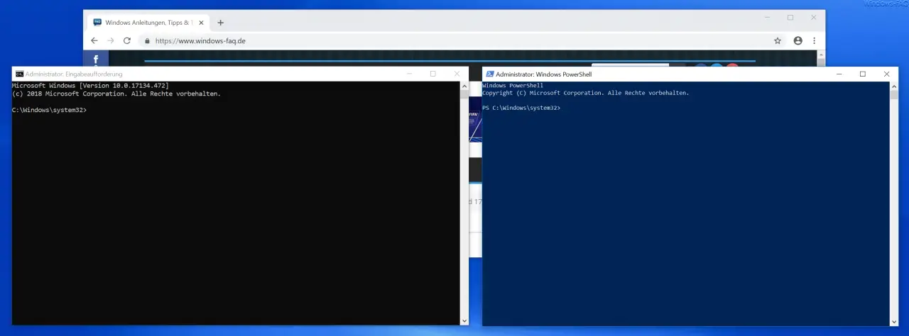 Command prompt and PowerShell console