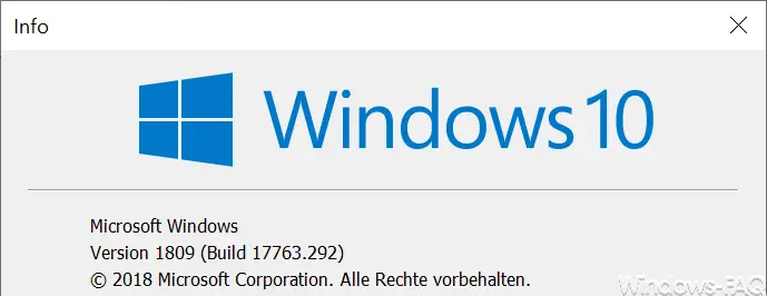 Windows 10 version 1809 build 17763.292