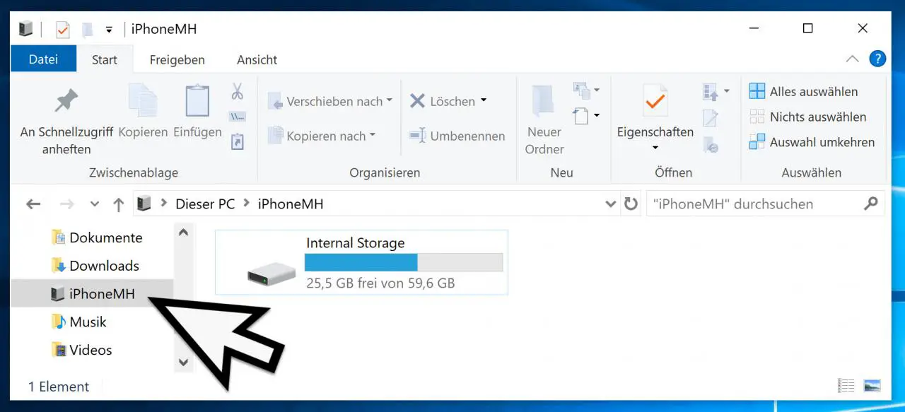 iPhone in Windows Explorer