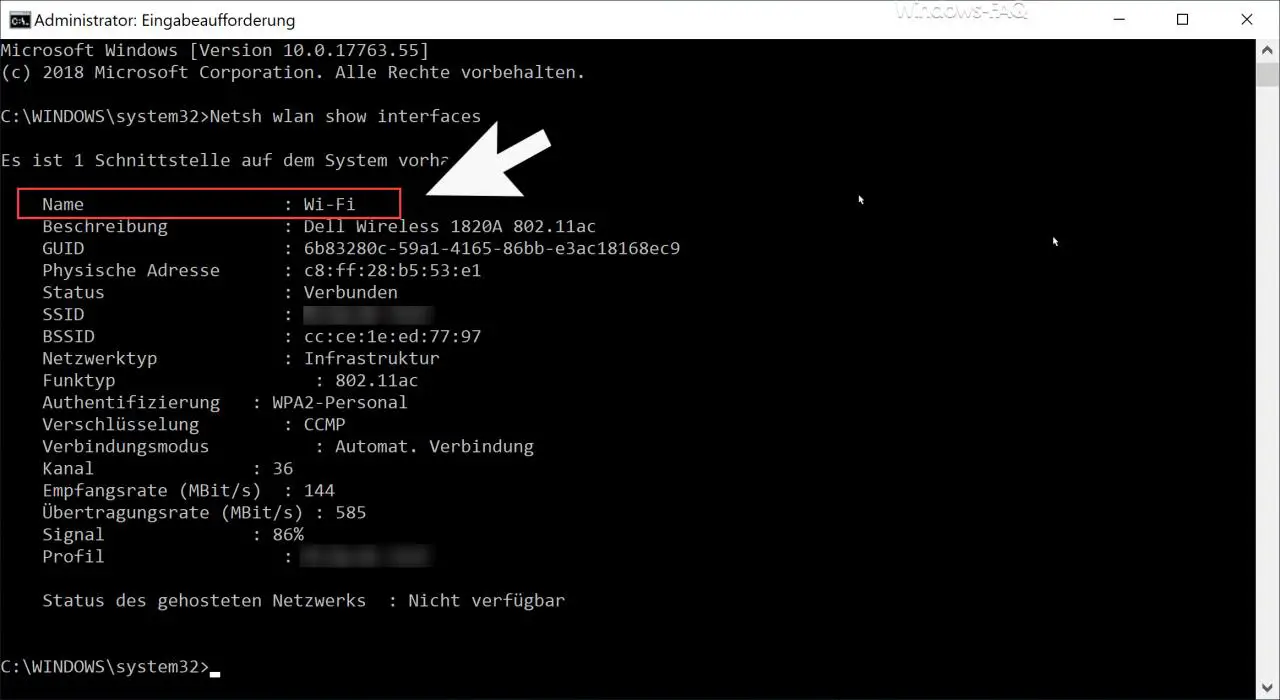 netsh wlan show interfaces