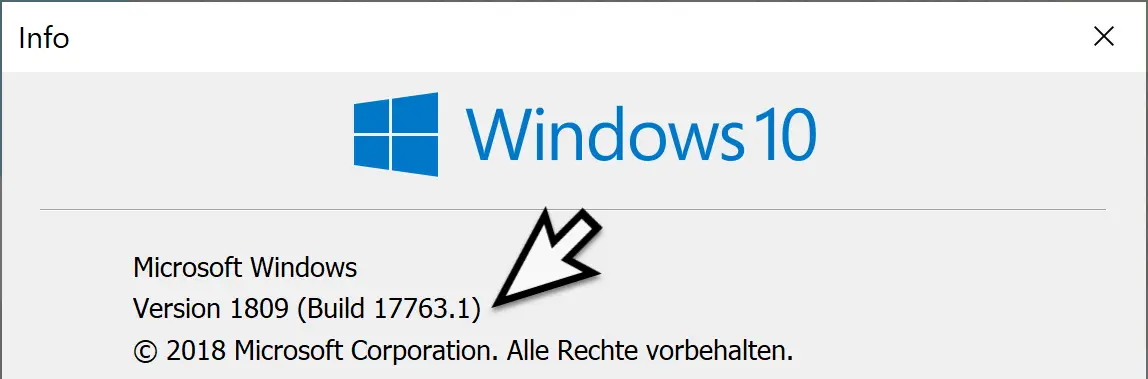 Windows 10 version 1809 build 17763.1