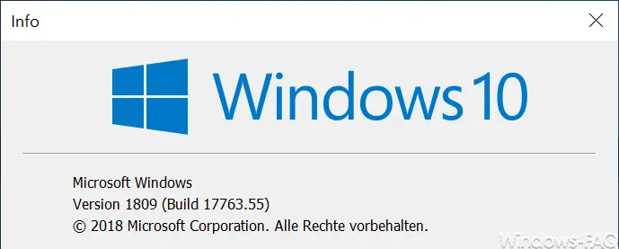 Version 1809 build 17763.55