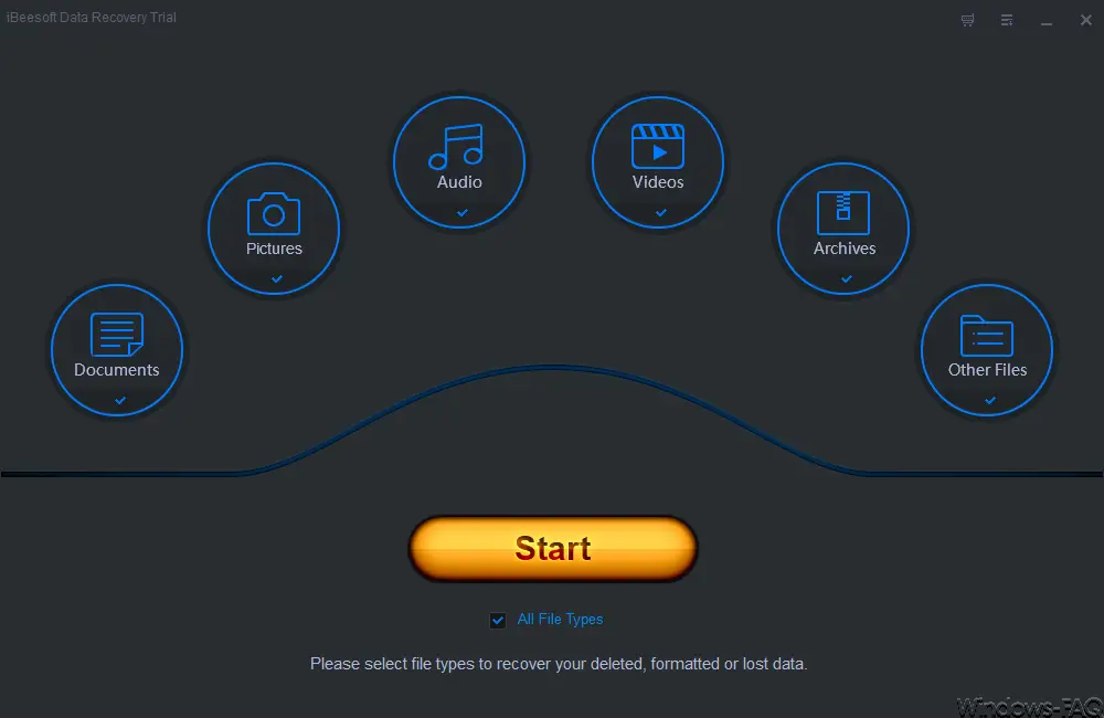 iBeeSoft Data Recovery Wizard menu