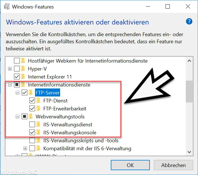 Install FTP server on Windows 10