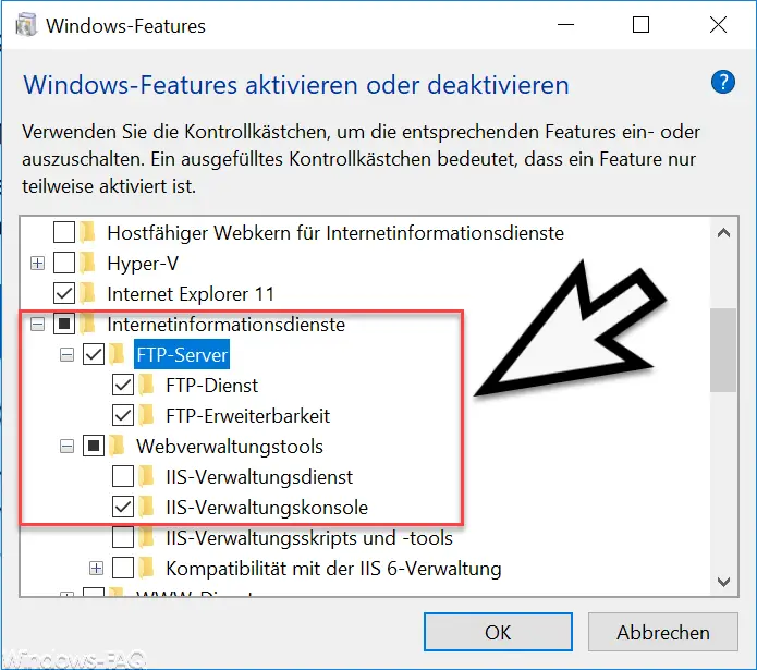 setting up ftp server on windows 10