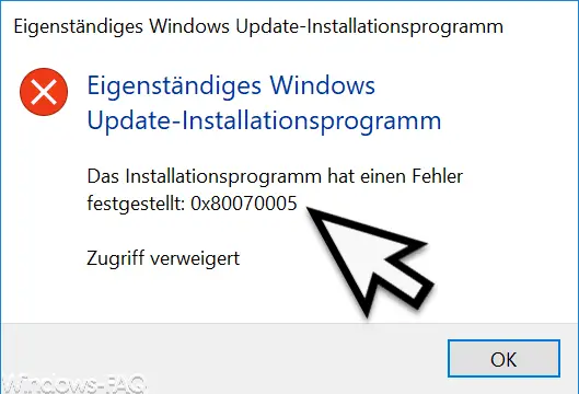 The installer encountered an error 0x80070005
