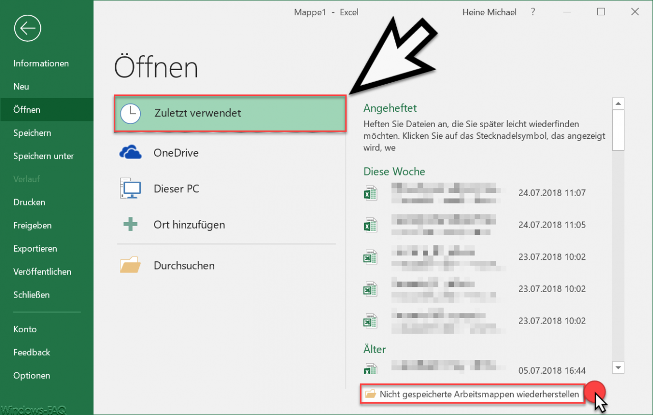 excel files recovery