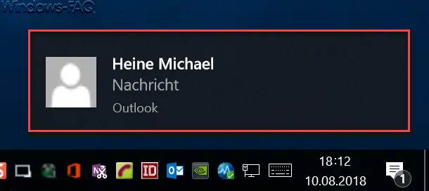 Windows 10 notification