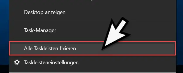 Windows taskbar must not be fixed