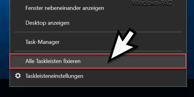 Windows taskbar must not be fixed