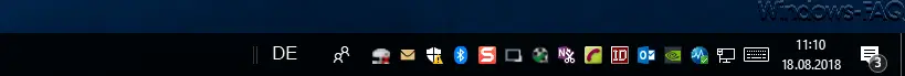 Info bar on the Windows taskbar