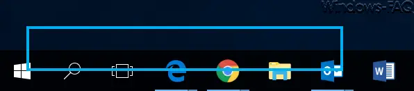 Windows 10 blue frame taskbar