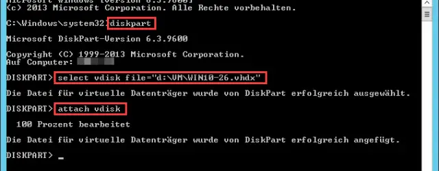 Integrate Diskpart VHD