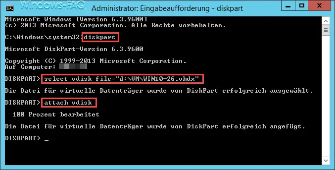 Integrate Diskpart VHD