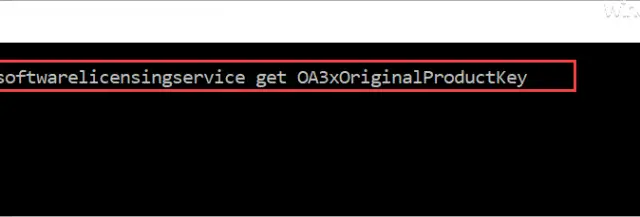 wmic path software licensing service get OA3xOriginalProductKey
