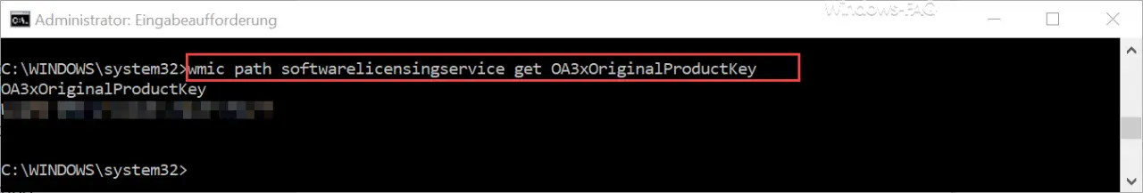 wmic path softwarelicensingservice get oa3xoriginalproductkey
