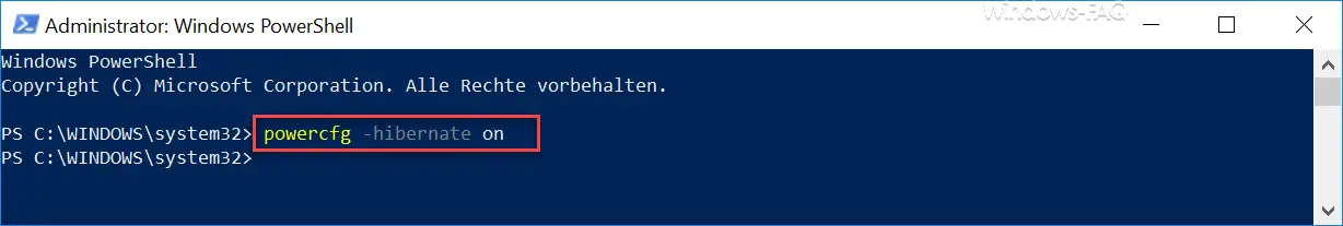 powercfg in the PowerShell console