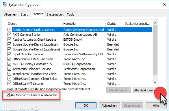 Disable all Microsoft services