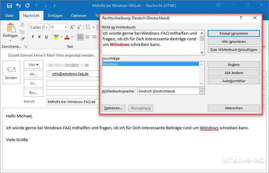 Office 365 with active spell checking