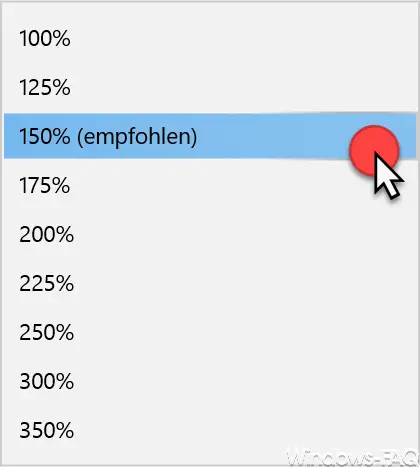 Scaling settings