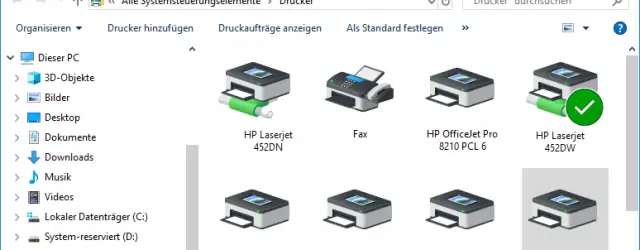 Control Panel Printers