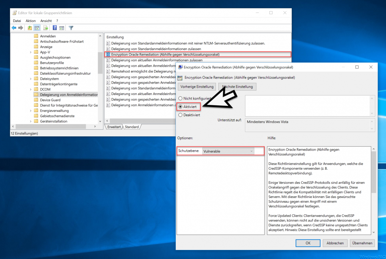 credssp encryption oracle remediation registry