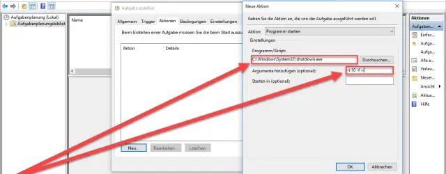 Shutdown parameters