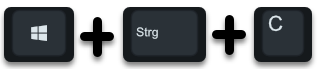 Windows key + CTRL + C