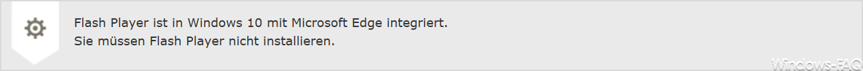 Flash Player is integrated in Windows 10 with Microsoft Edge. You don't need to install Flash Player.