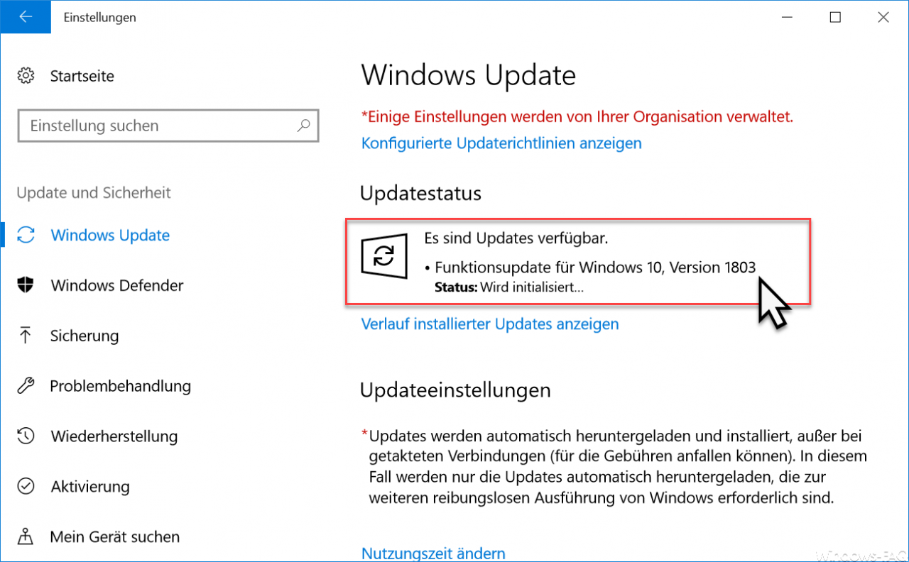 Function update for Windows 10 version 1803