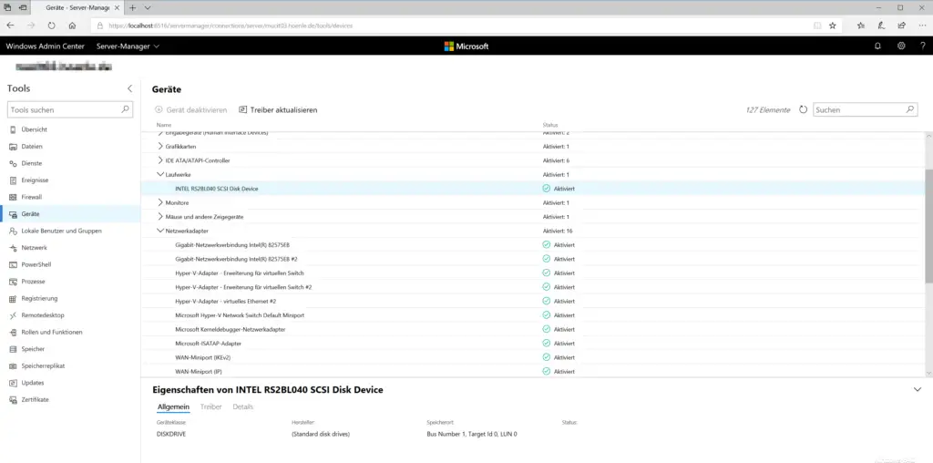 Windows Admin Center devices