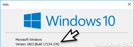 Version 1803 build 17134.376