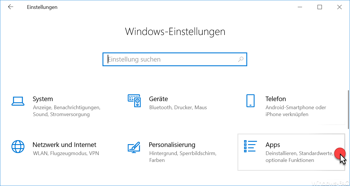 Windows Settings apps