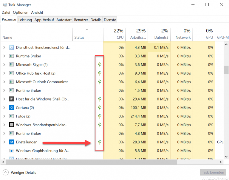 New icon for paused, stopped or suspended apps in Task Manager HowPChub