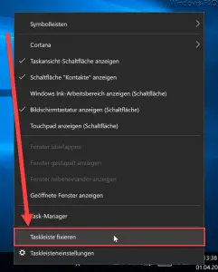 windows 10 taskbar stuck and cant access menu