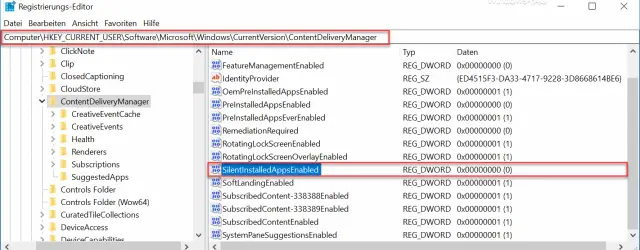 SilentInstalledAppsEnabled